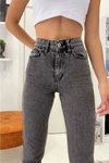 Siyah Denim Boyfriend Mom Pantolon