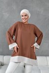 Kahverengi Garnili Tunik