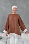 Kahverengi Garnili Tunik