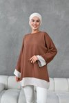 Kahverengi Garnili Tunik