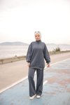 Antrasit Fermuarlı Yaka İkili Eşofman Takım