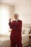 Bordo Spor Eşofman Takım