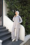 Gri Fermuarlı Yaka Eşofman Takım