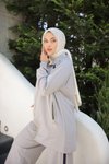 Gri Fermuarlı Yaka Eşofman Takım