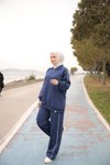 İndigo Fermuarlı Yaka İkili Eşofman Takım