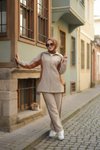 Relaxed Two-Piece Tracksuit Set - Sand