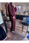 Bordo Fermuarlı Yaka İkili Takım