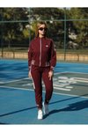 Bordo Nakışlı Fermuarlı Eşofman Takımı