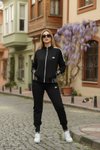 Zippered Tracksuit Set - Black