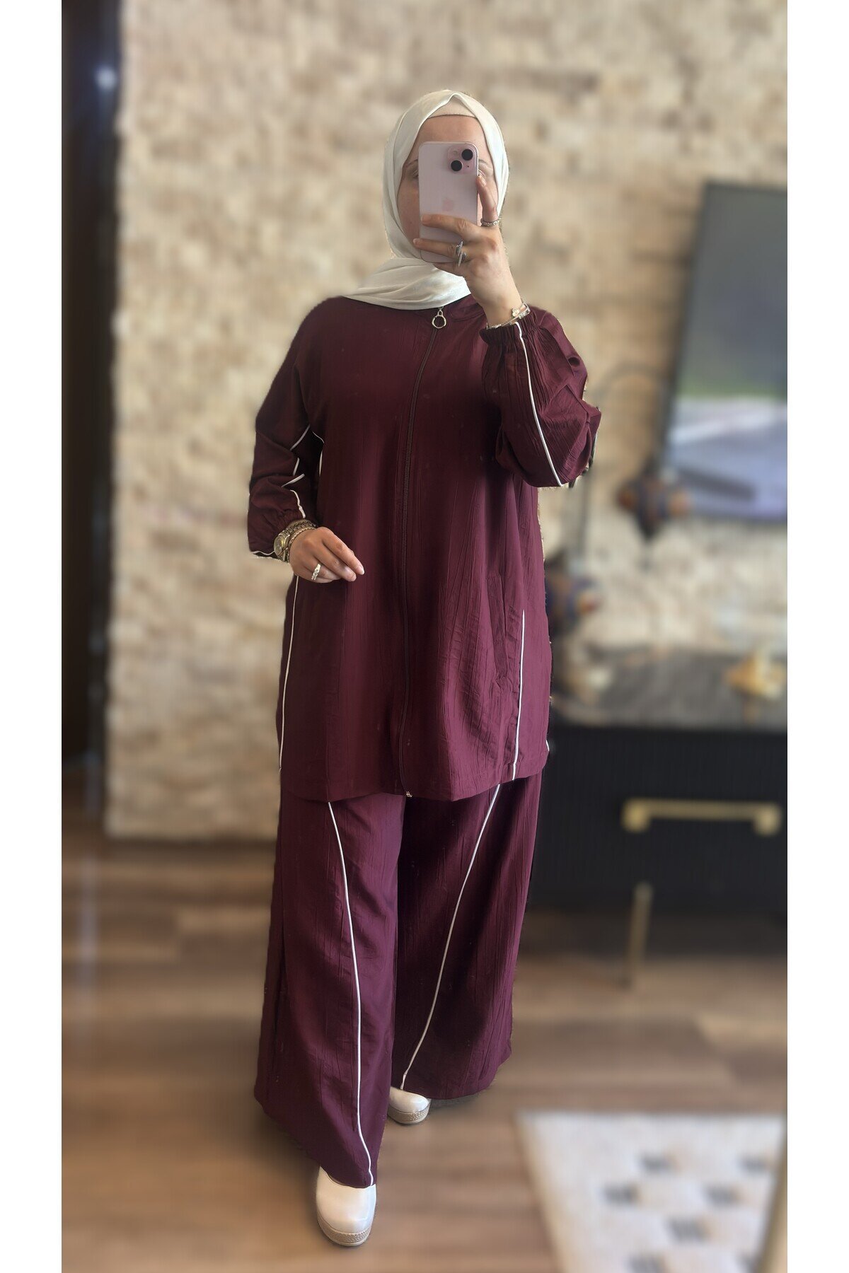 Bordo Eşofman Takım - Wovi