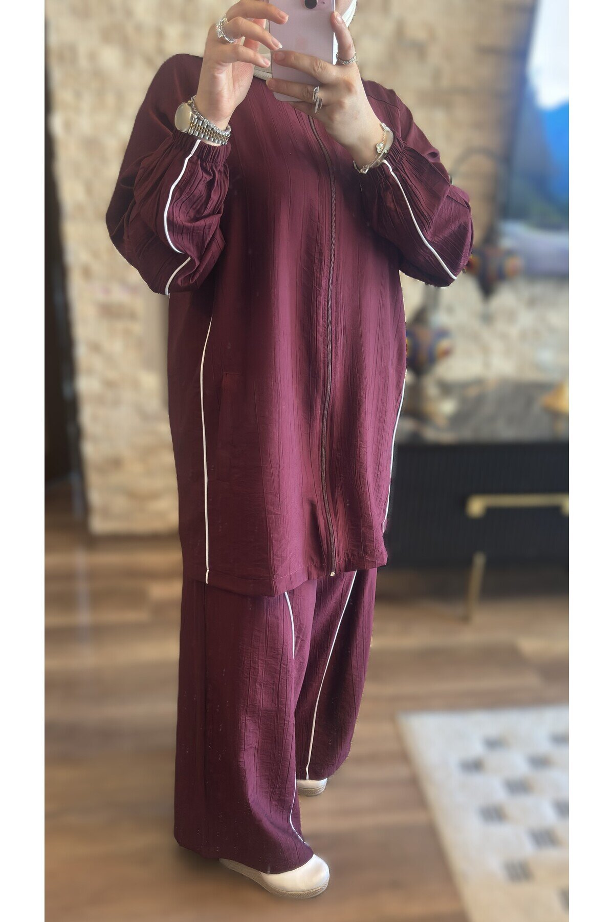 Bordo Eşofman Takım - Wovi