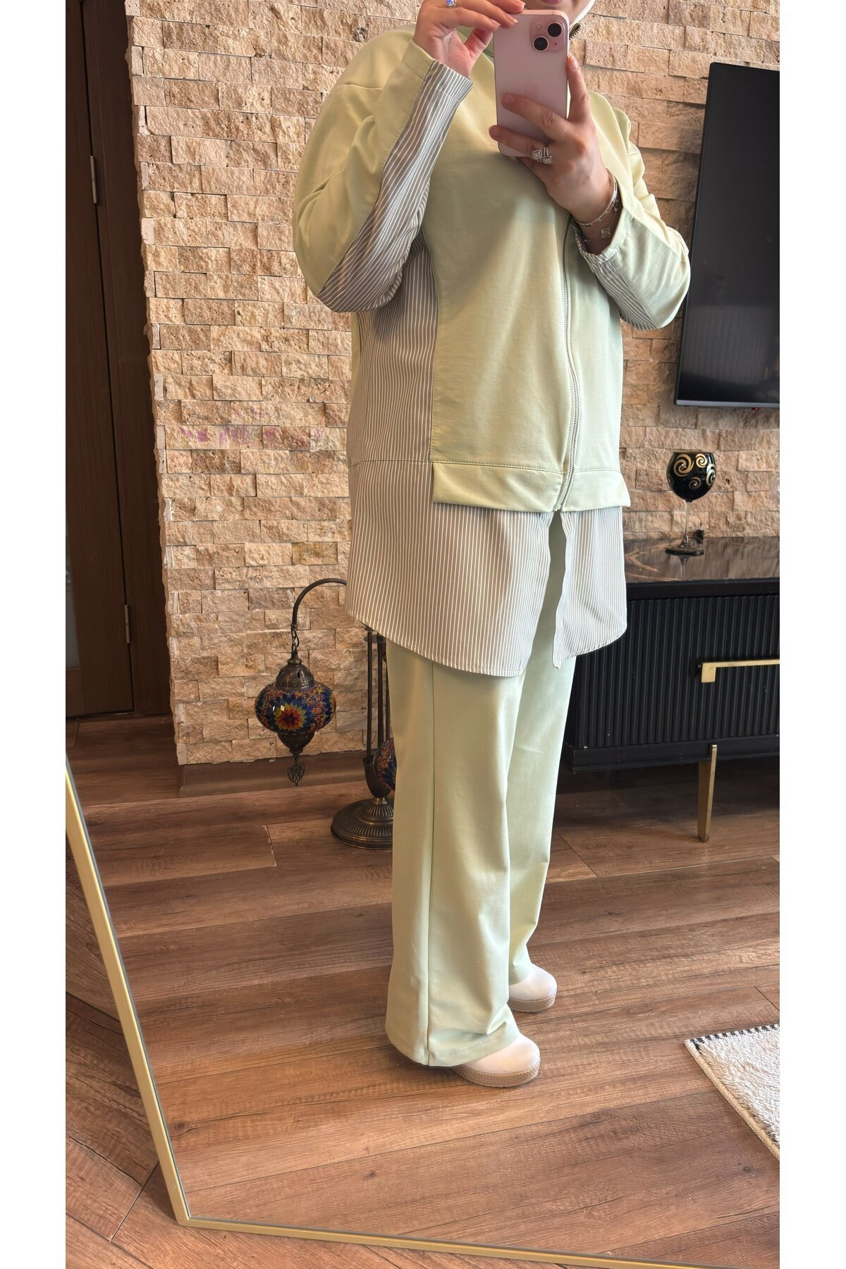Dual Zipper Tracksuit - Seafoam Green - Wovi