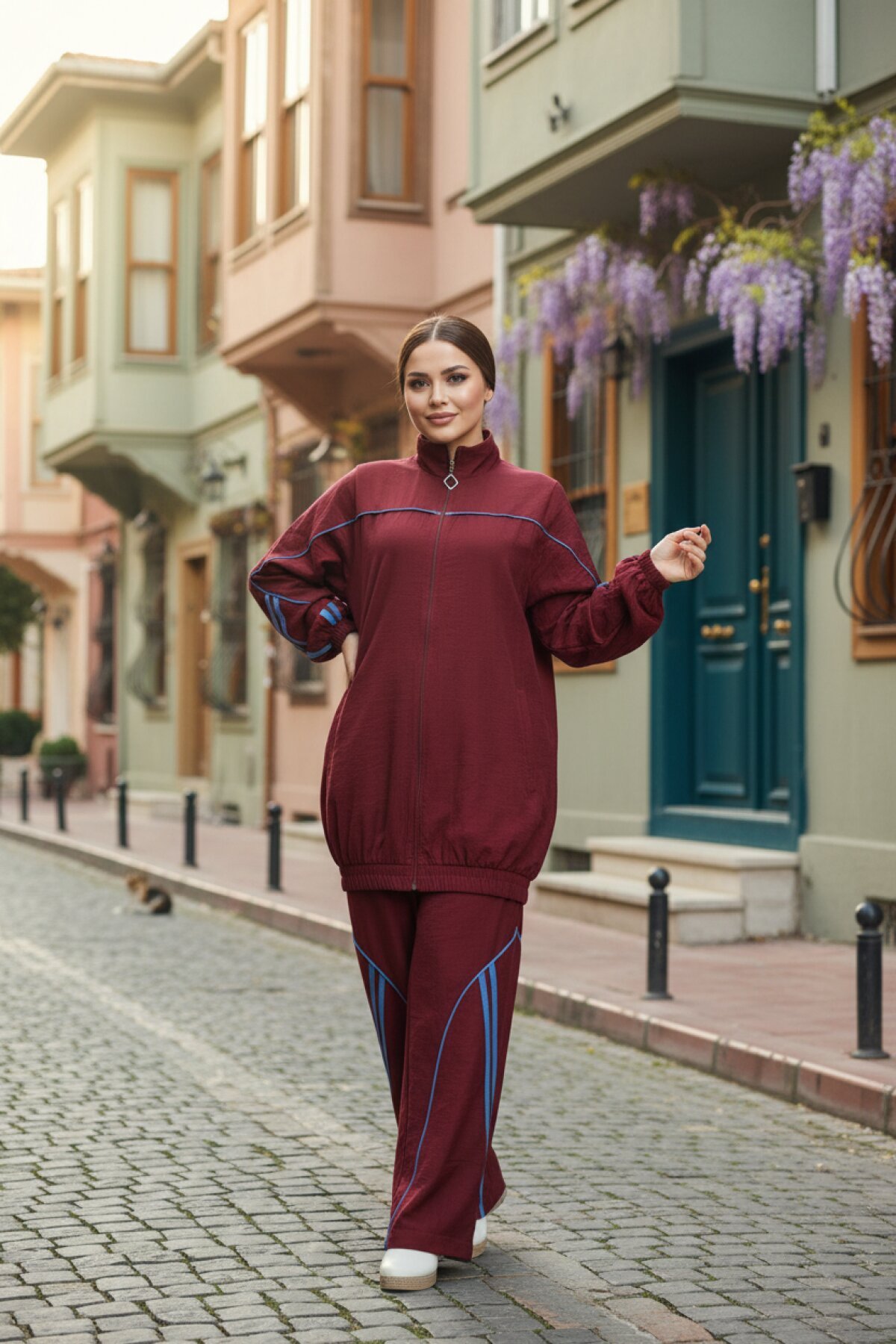 Bordo Eşofman Takım - Wovi Moda