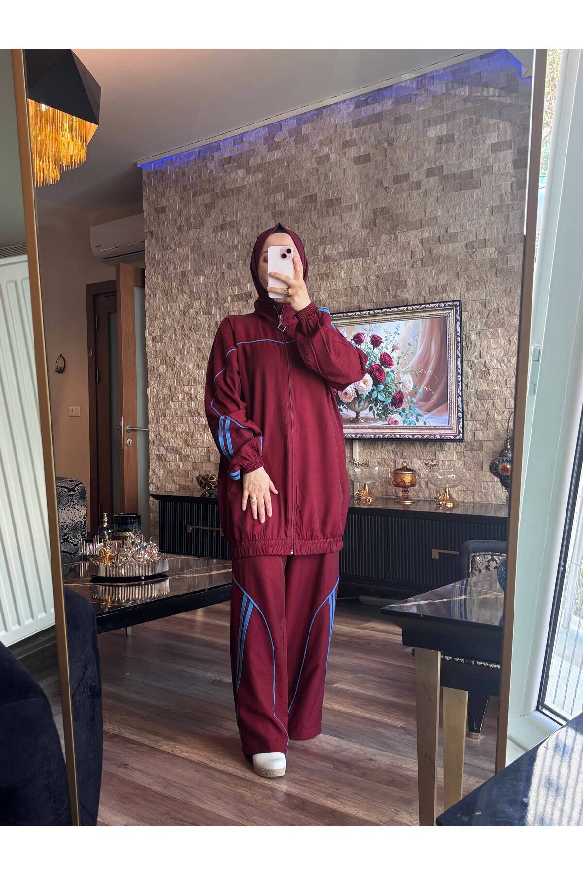 Bordo Eşofman Takım - Wovi Moda