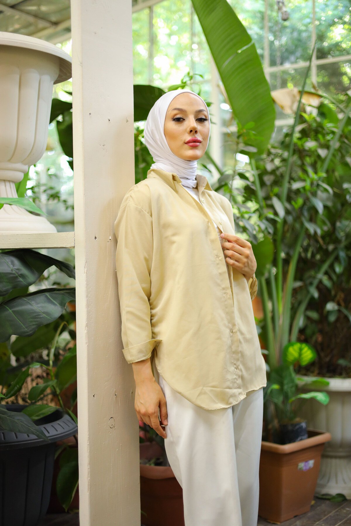 Oversize Basic Shirt - Beige - Shirosa