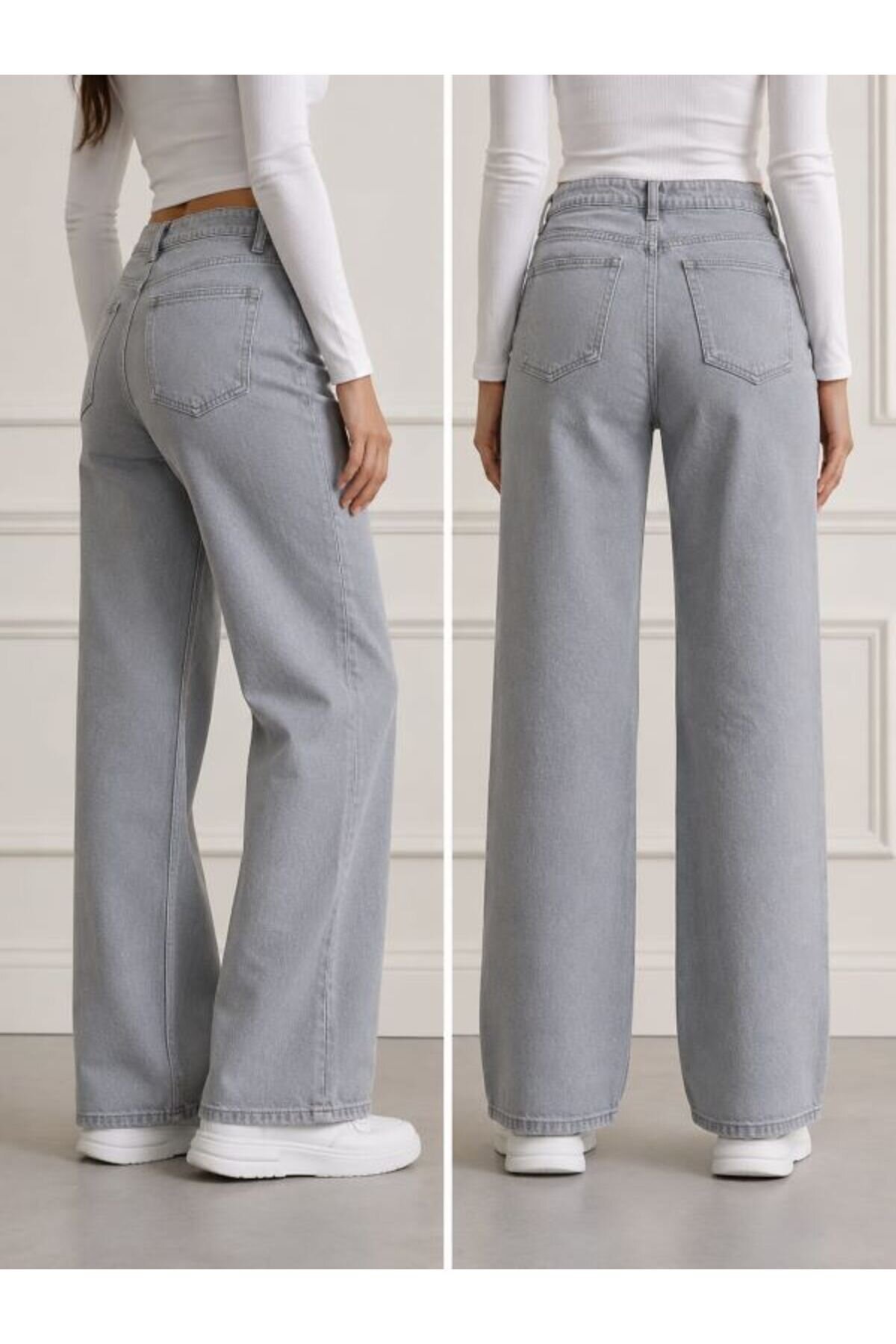 Gri Denim Pantolon - Shirosa