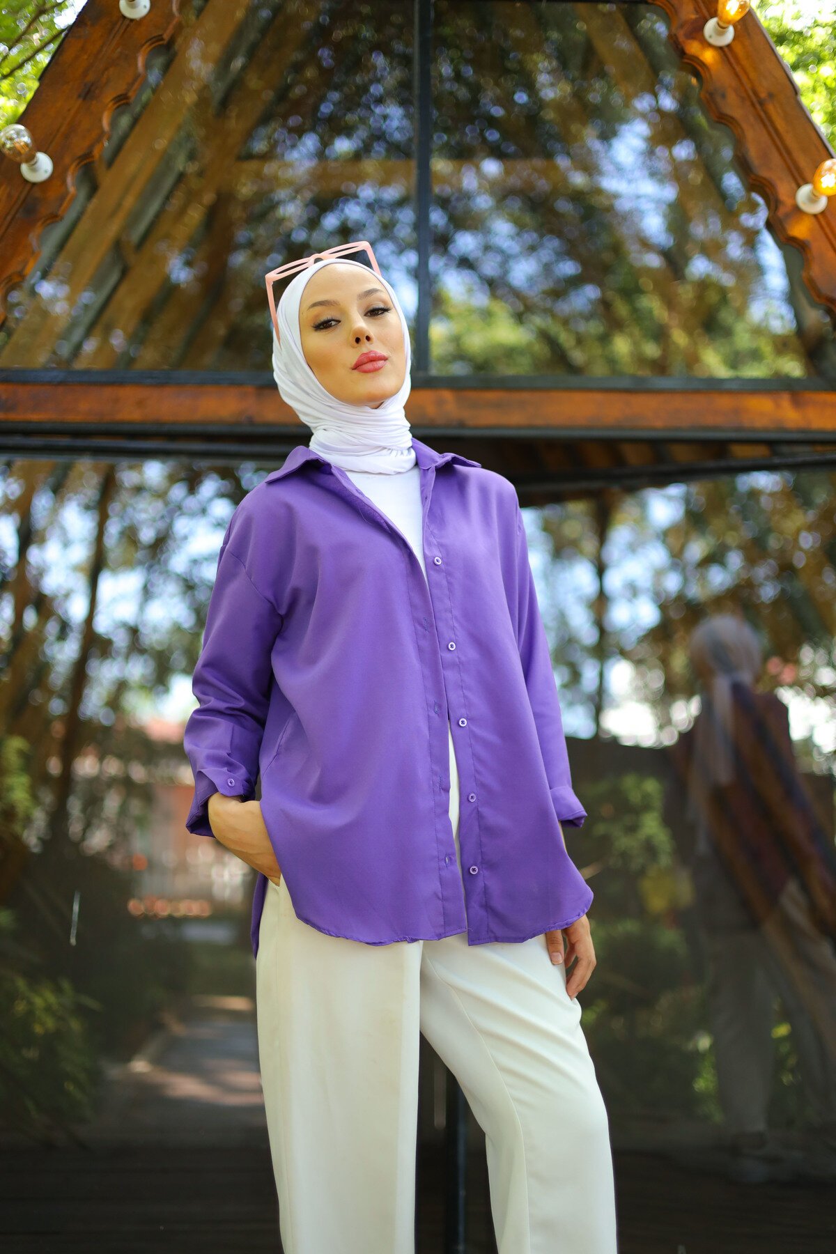 Oversize Basic Shirt - Purple - Shirosa