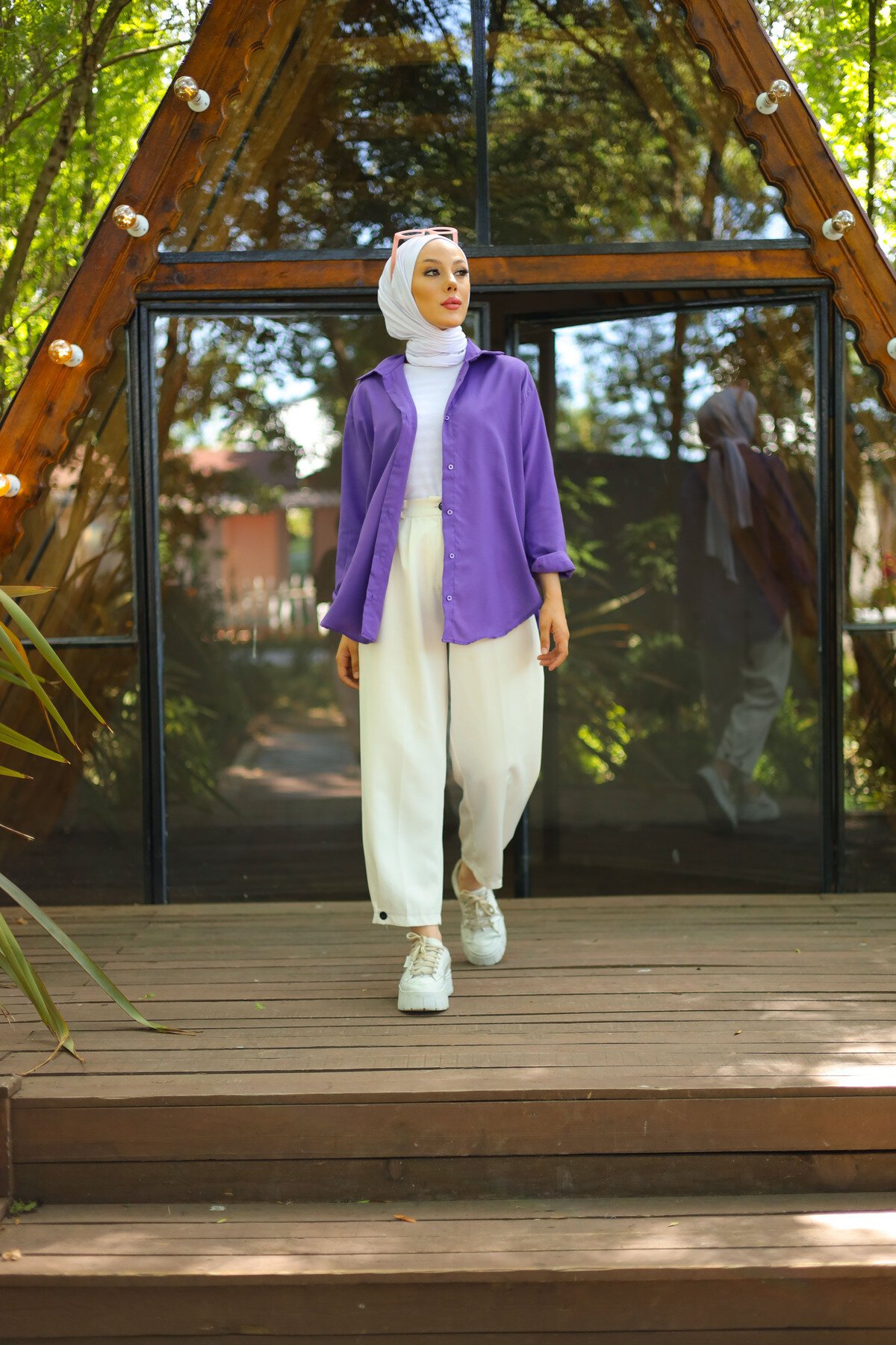 Oversize Basic Shirt - Purple - Shirosa