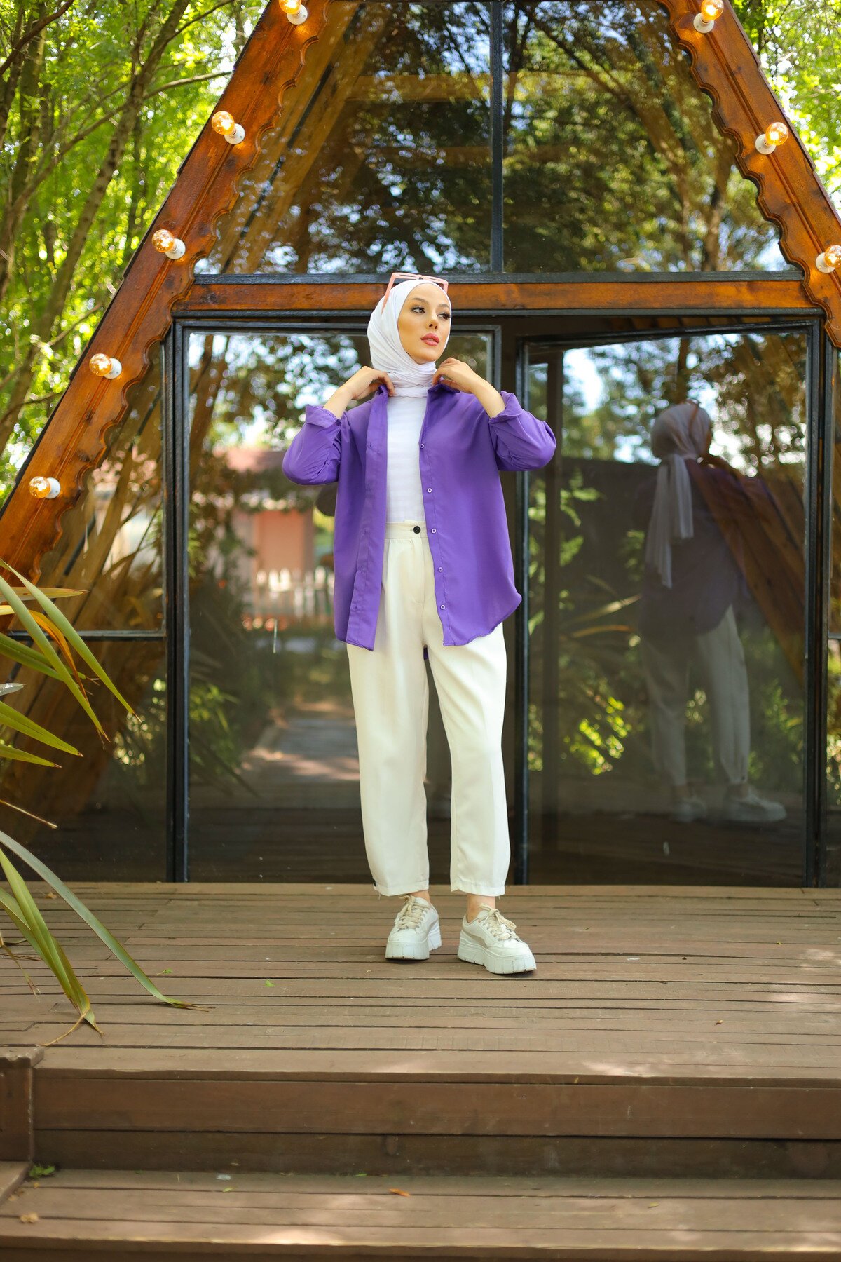 Oversize Basic Shirt - Purple - Shirosa