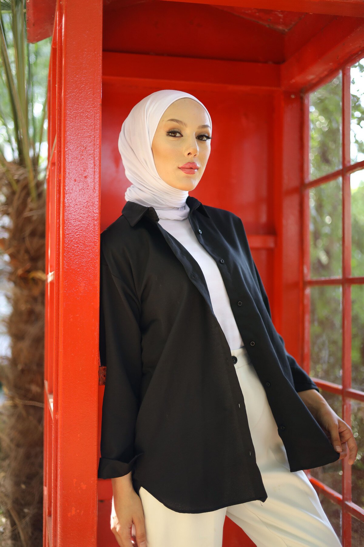 Oversize Basic Shirt - Black - Shirosa