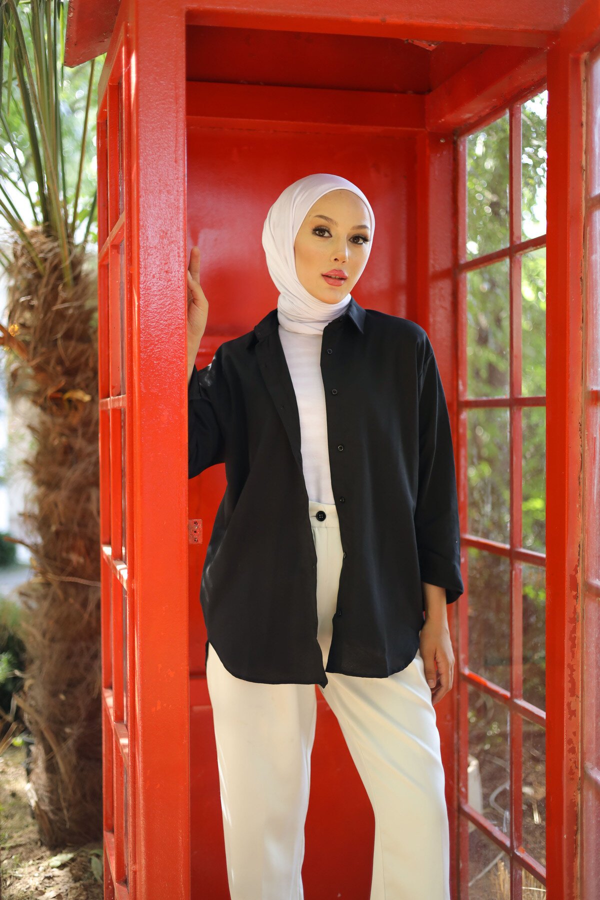 Oversize Basic Shirt - Black - Shirosa