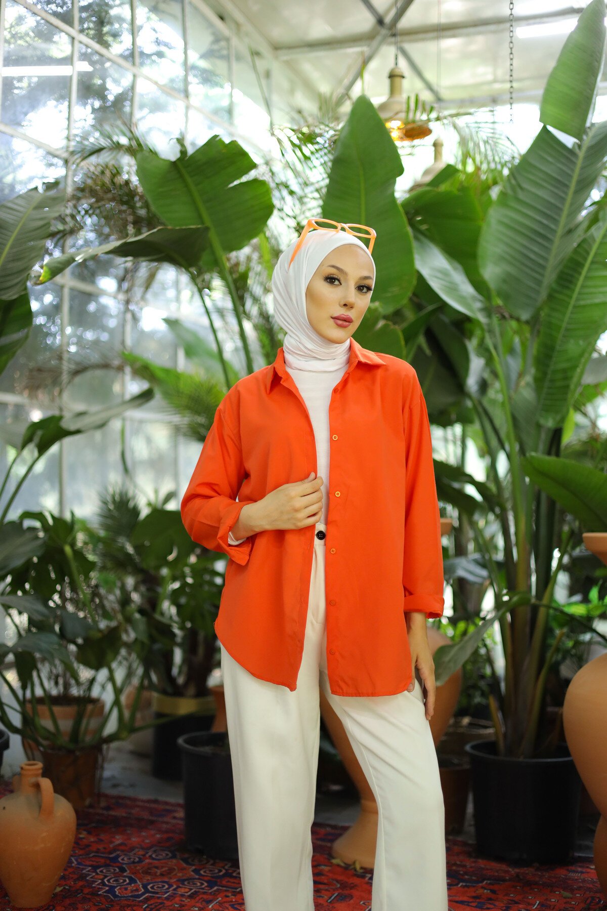 Oversize Basic Shirt - Orange - Shirosa