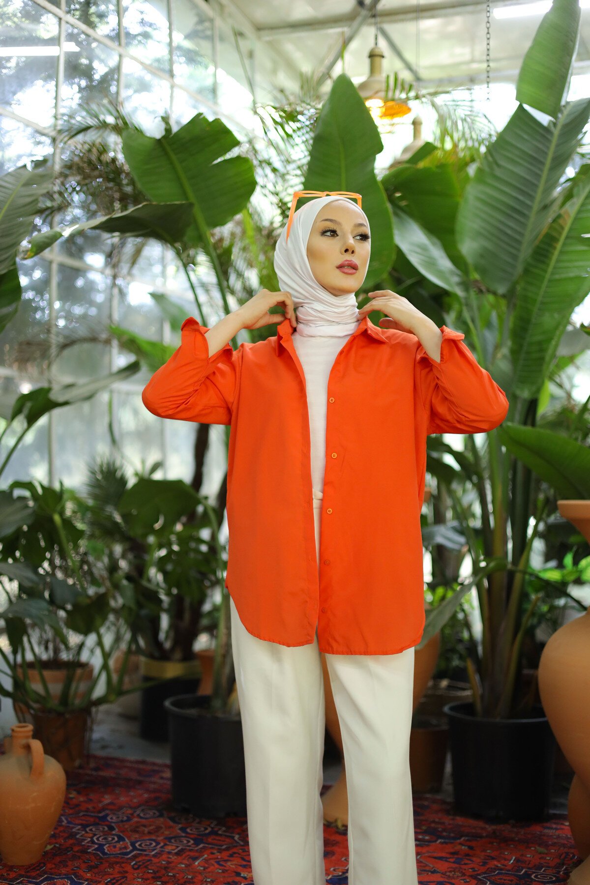 Oversize Basic Shirt - Orange - Shirosa
