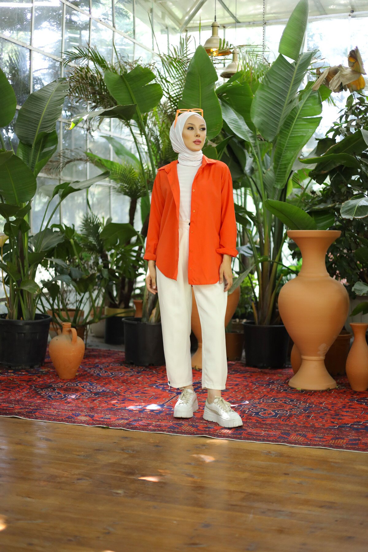 Oversize Basic Shirt - Orange - Shirosa