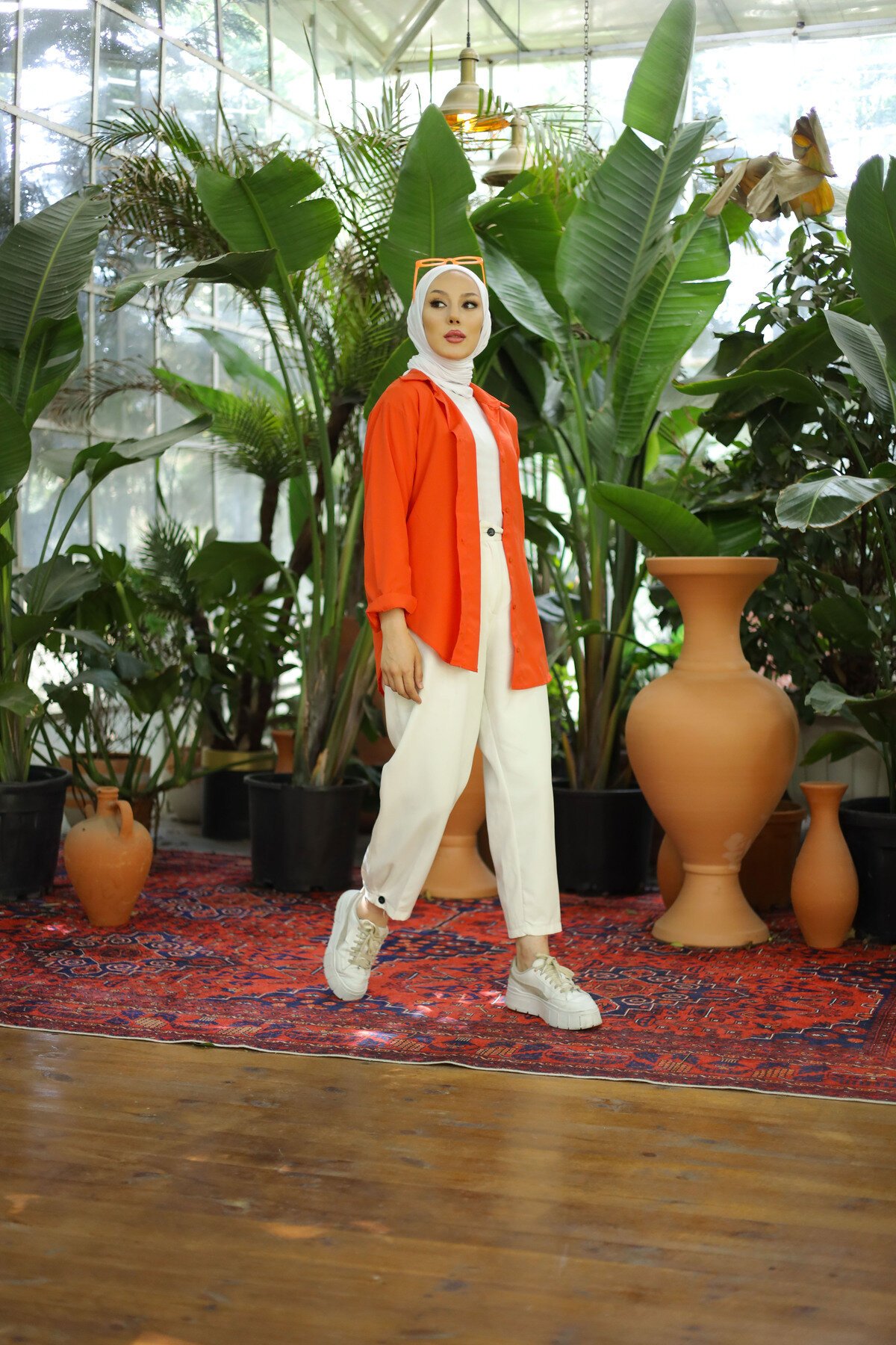 Oversize Basic Shirt - Orange - Shirosa