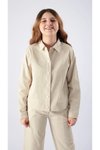 Bej 7-14 Yaş Ceketli Gabardin Pantolon Kız Çocuk Takım
