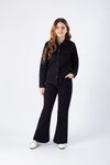 Flare Leg Shirt Gabardine Girls' Set - Black