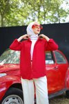 Kırmızı Oversize Basic Gömlek