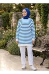 Mavi Çizgili İki İplik Tunik