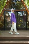 Mor Oversize Basic Gömlek