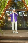 Mor Oversize Basic Gömlek