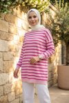Pembe Çizgili İki İplik Tunik