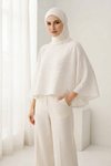 Ekru Yazlık Düz Kesim Bolero Panço