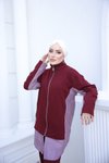 Bordo Fermuarlı İkili Eşofman Takımı
