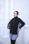 Siyah Fermuarlı İkili Eşofman