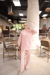 Pembe Yanları Şeritli Uzun Fermuarlı İkili Takım