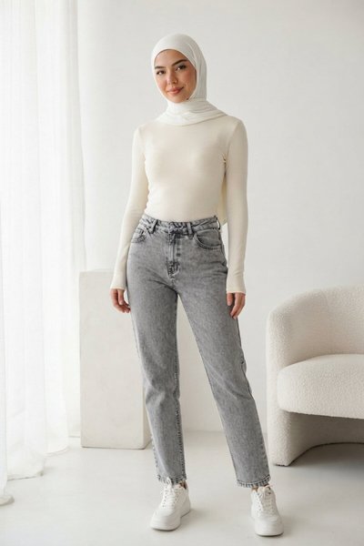 Gri Denim Kot Pantolon