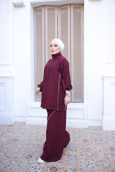 Bordo Eşofman Takım