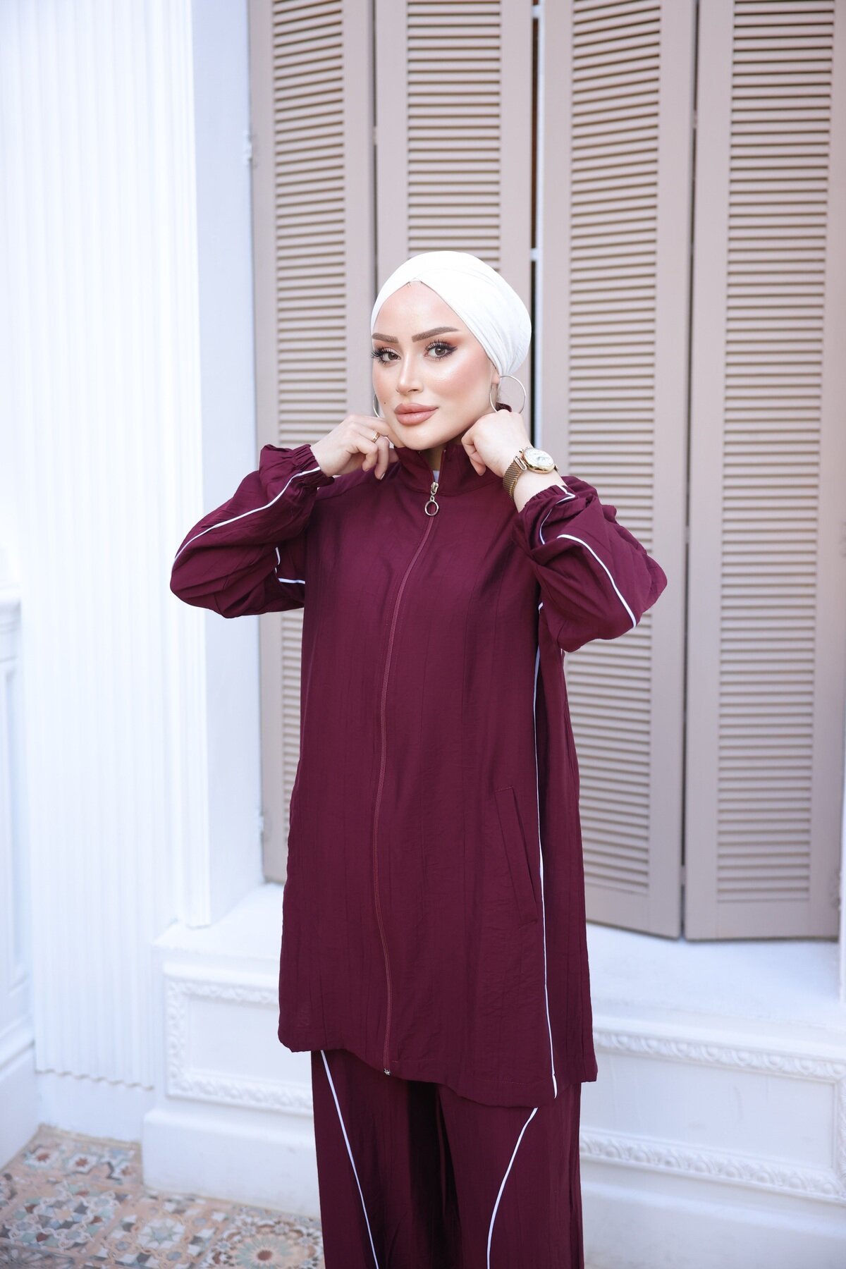 Bordo Eşofman Takım - Wovi Moda