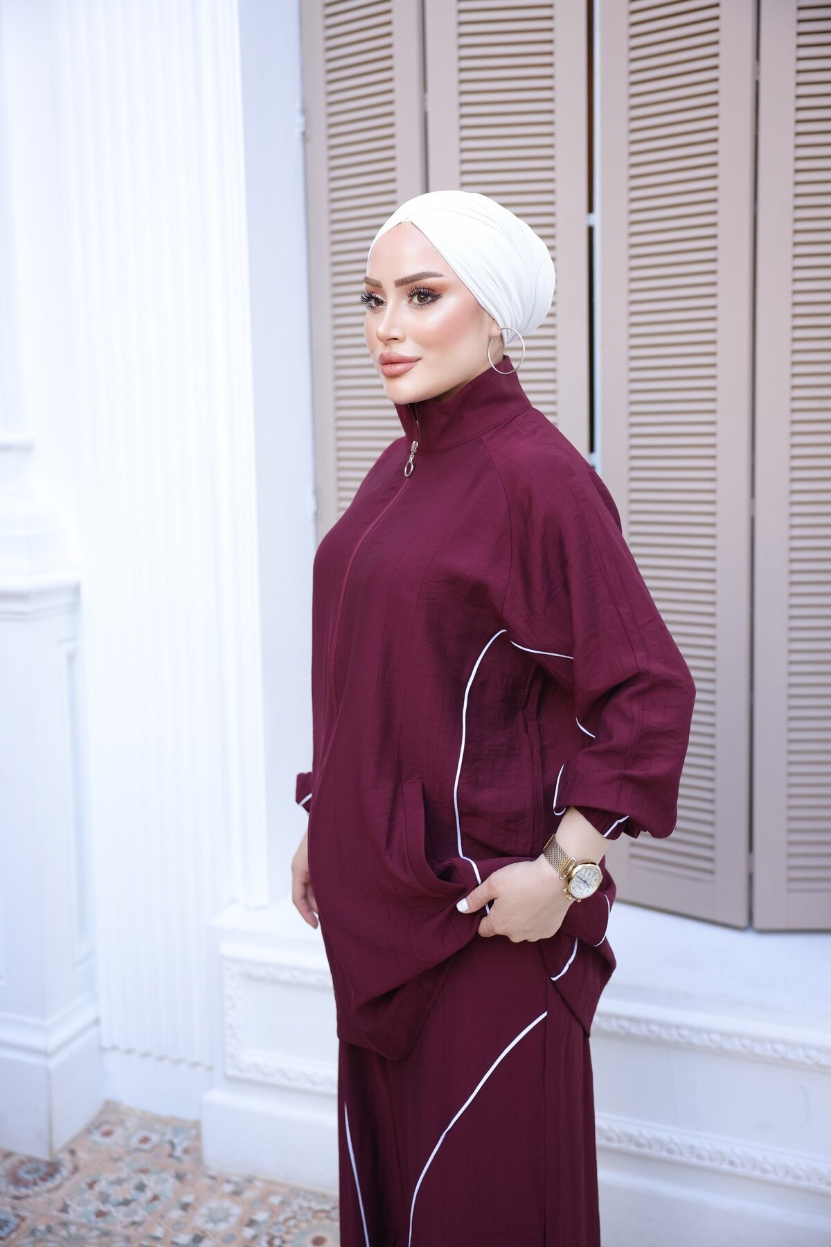 Bordo Eşofman Takım - Wovi Moda