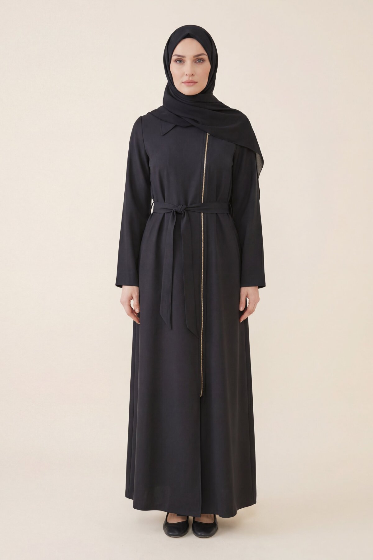 Blazer Collar Abaya - Black - Beyza