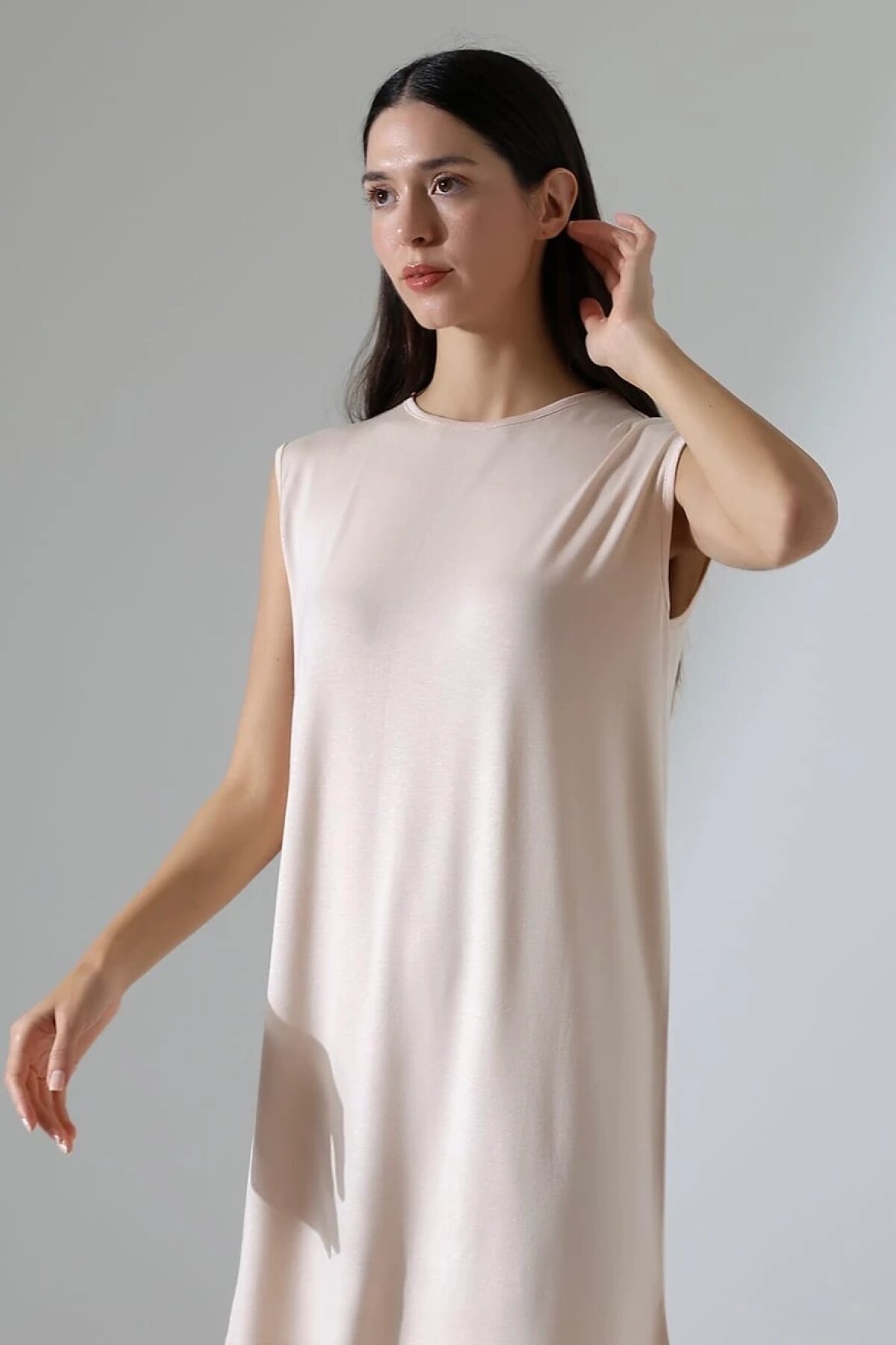 Bej Pamuklu Elbise Astarı - Dimar Butik