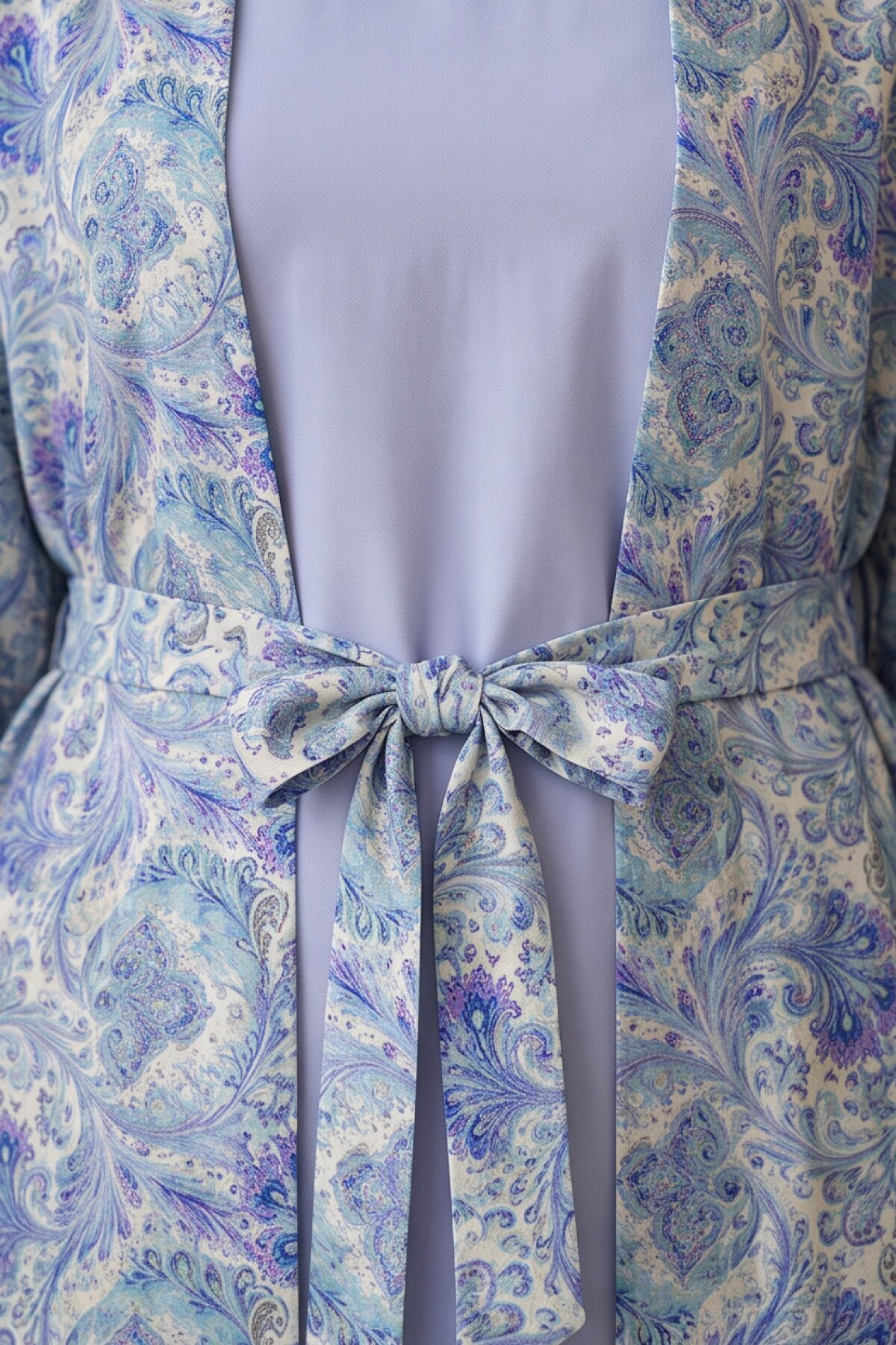 Mavi Desenli Kimono Tunik Takım - Dimar Butik