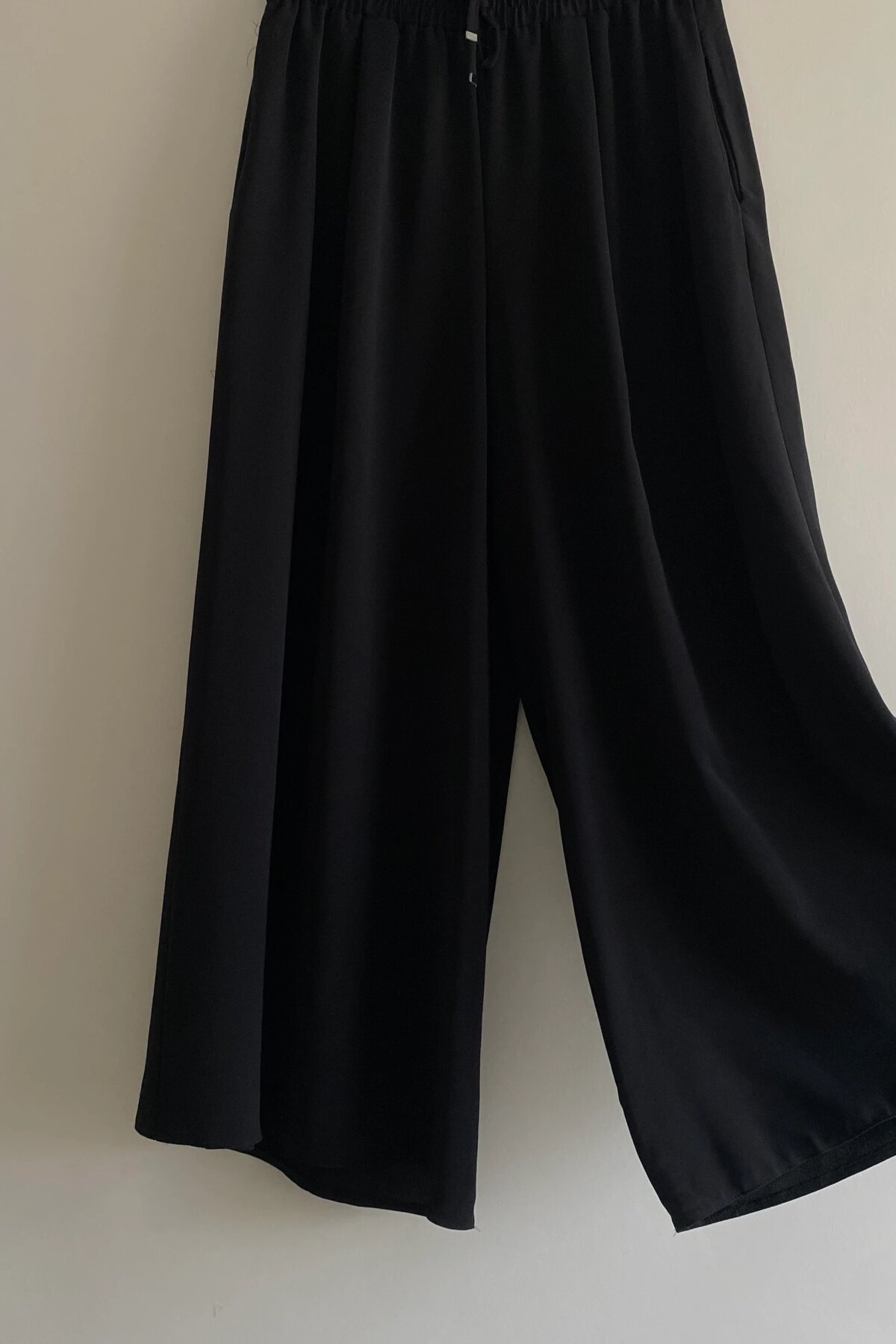 Siyah Lina İthal Keten Pantolon Etek - Dimar Butik