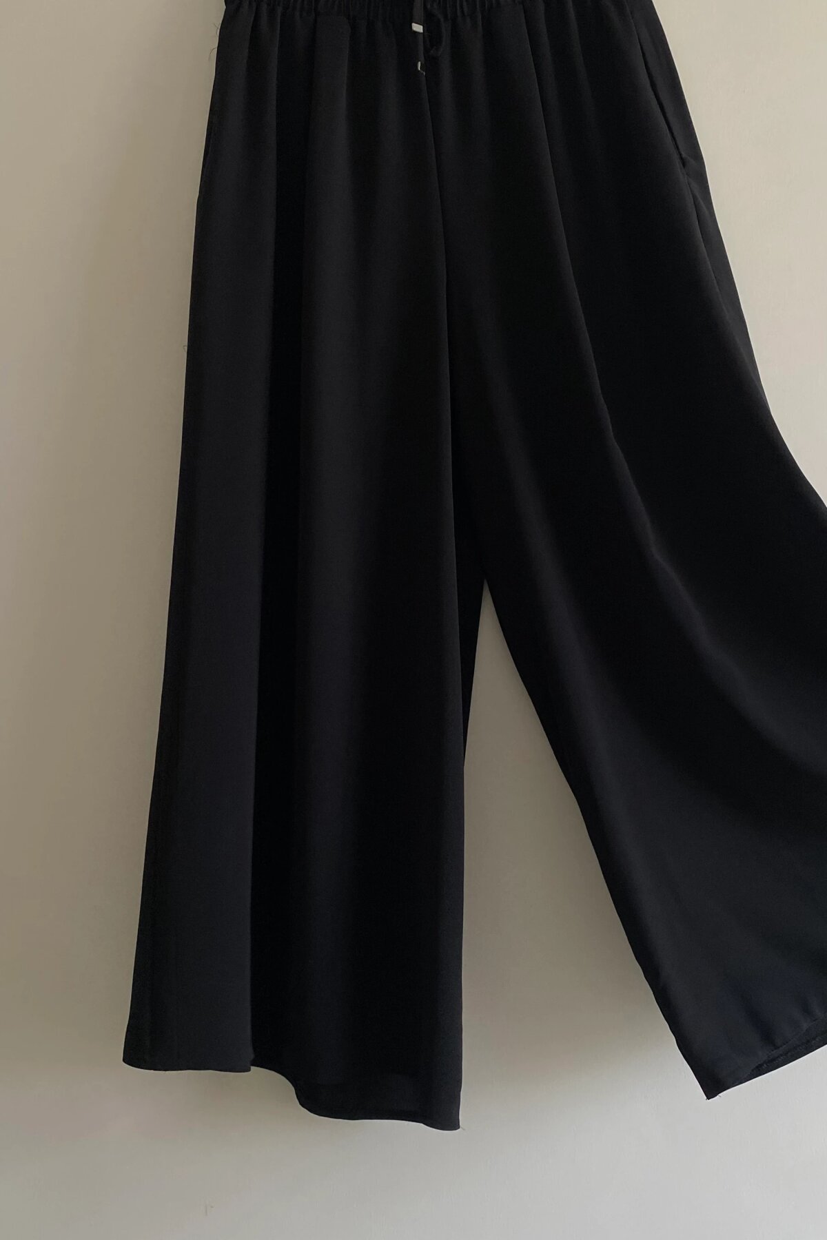 Siyah Lina İthal Keten Pantolon Etek - Dimar Butik