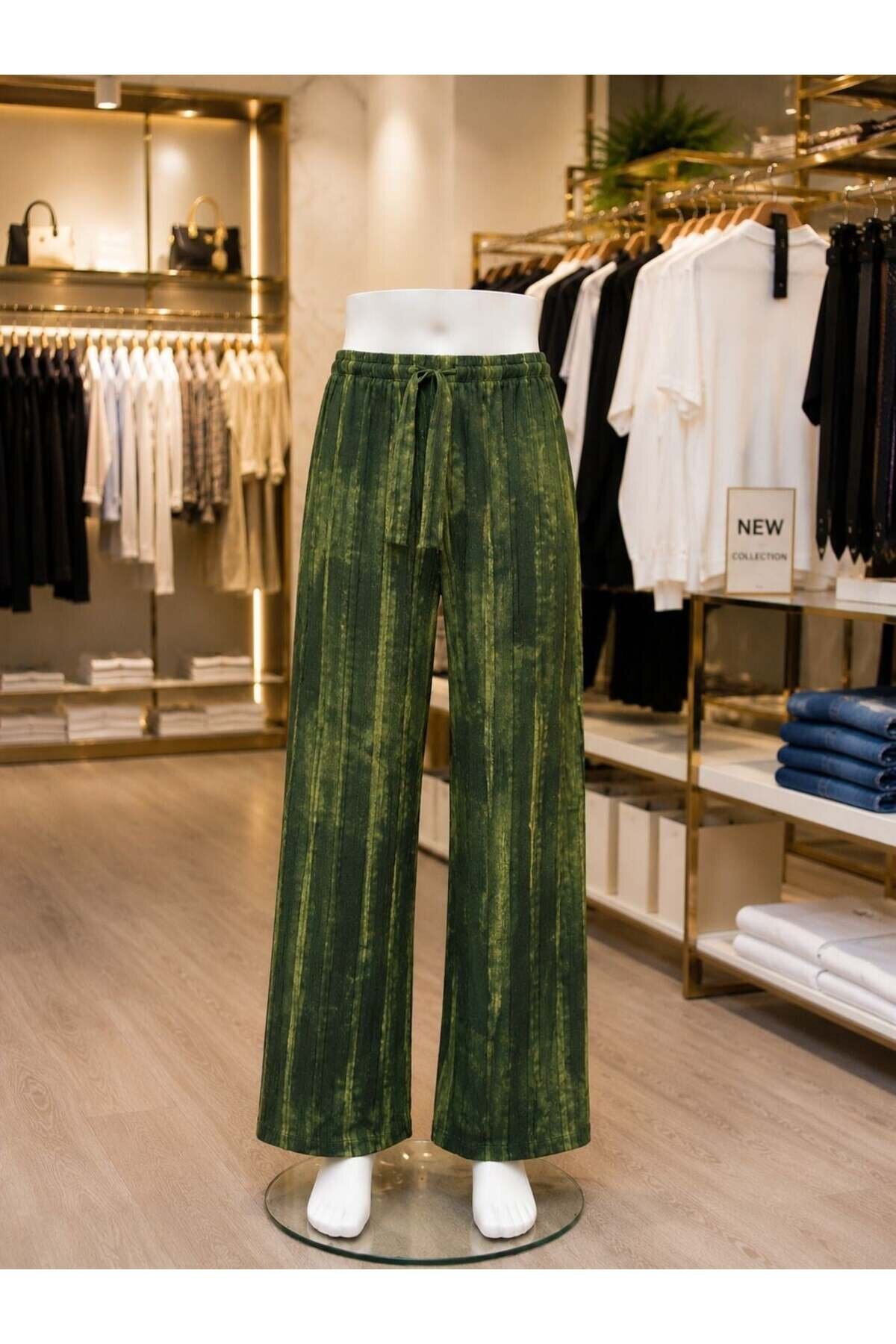 Yeşil Organik Pamuklu Rahat Spor Pantolon - EREN STYLE